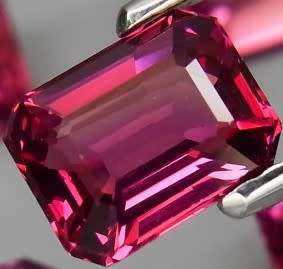 Rhodolite Garnet 2.00Ct. Cherry Pink Emerald Cut .Ravishing Color!