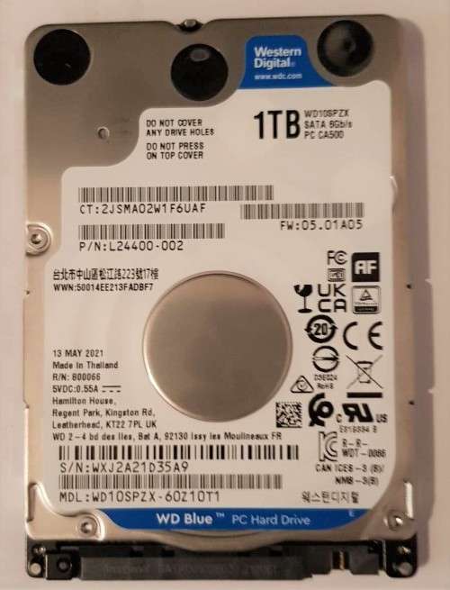 1TB Notebook Hard Drive - Blue