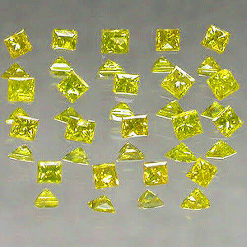 0.010ct Diamond Vivid Canary Yellow Princess Cut VVS-VS Natural Loose