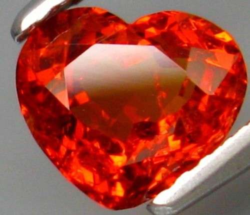 1.41Ct. Imperial Spessartite Garnet HEART Lovely! Color&Full Fire! Natural