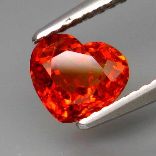1.41Ct. Imperial Spessartite Garnet HEART Lovely! Color&Full Fire! Natural