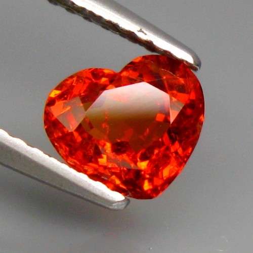 1.41Ct. Imperial Spessartite Garnet HEART Lovely! Color&Full Fire! Natural