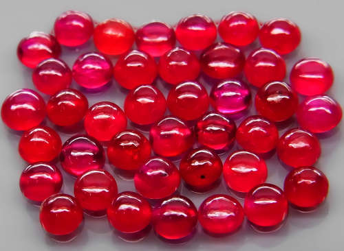 **Top** Red Ruby Round Cabochon 2.7 mm.1Pcs/0.12Ct HEATED ONLY! Thailand