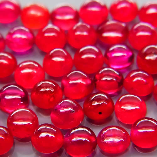 **Top** Red Ruby Round Cabochon 2.7 mm.1Pcs/0.12Ct HEATED ONLY! Thailand