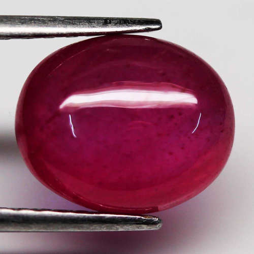5.63 Ct. Ruby  Big Oval Cabochon Pinkish Red Color Magnificent