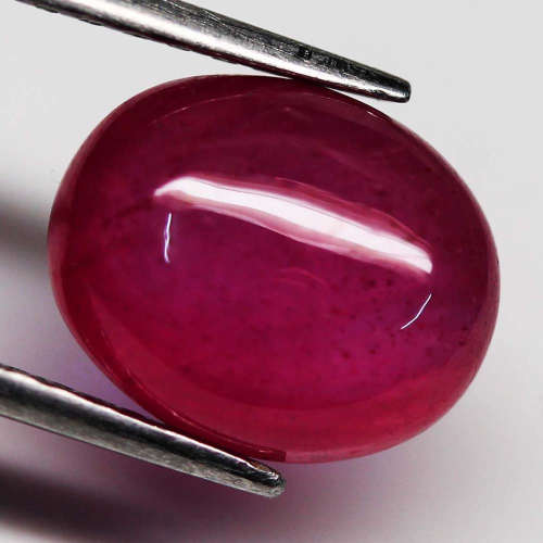 5.63 Ct. Ruby  Big Oval Cabochon Pinkish Red Color Magnificent