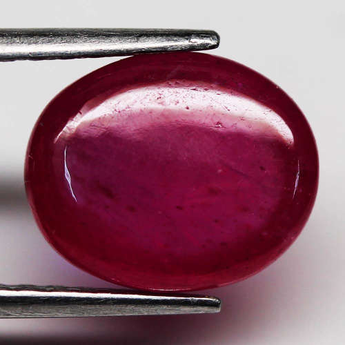 5.63 Ct. Ruby  Big Oval Cabochon Pinkish Red Color Magnificent