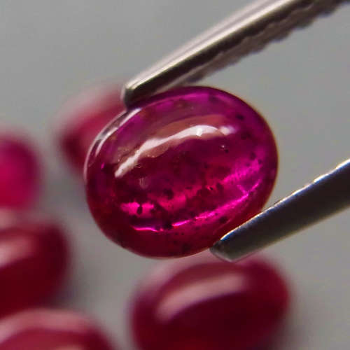Top Red Pink Ruby Oval Cabochon 6x5 mm  Mozambique 6Pcs/4.69Ct Normal Heated