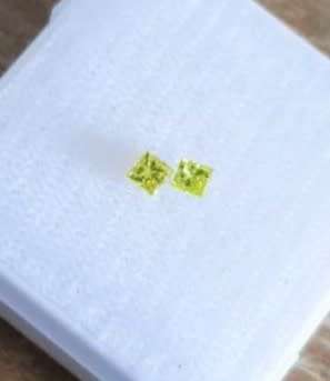 0.23Cts  FANCY YELLOW PRINCESS CUT NATURAL DIAMOND