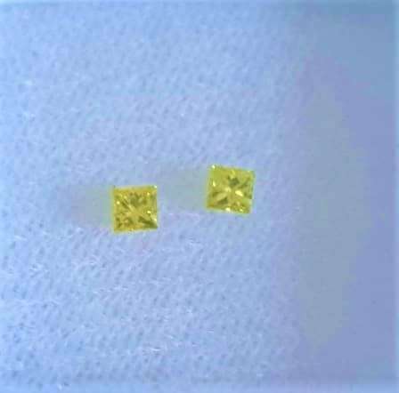 0.23Cts  FANCY YELLOW PRINCESS CUT NATURAL DIAMOND