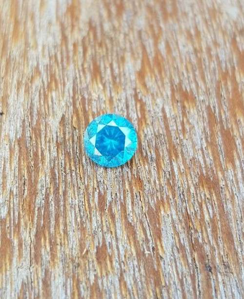 "CERTIFIED" Diamond 0.58Cts  Round Vivid  Blue Loose Natural Diamond