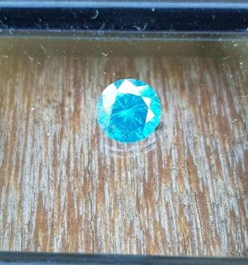 "CERTIFIED" Diamond 0.58Cts  Round Vivid  Blue Loose Natural Diamond