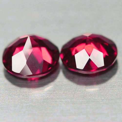 1.35Ct. Rhodolite Garnet Round **PAIR**Red Sparkling  Natural