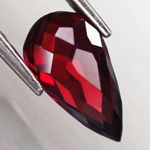 1.67Ct. Rhodolite Garnet Red Pear Checker Board Cut Sparkling Natural Africa