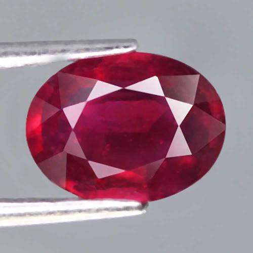 1.23Ct. Ruby Oval Facet Red Sparkling & Good Color! Heated Natural