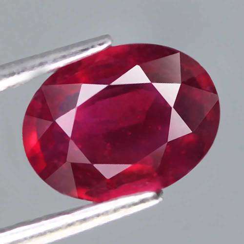 1.23Ct. Ruby Oval Facet Red Sparkling & Good Color! Heated Natural