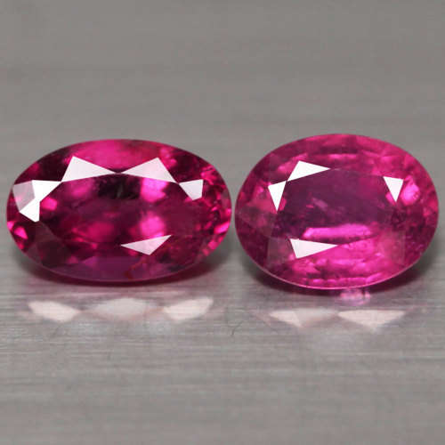 1.99Ct.   Rubellite Tourmaline Oval **Top Hot Pink**PAIR Untreated Natural