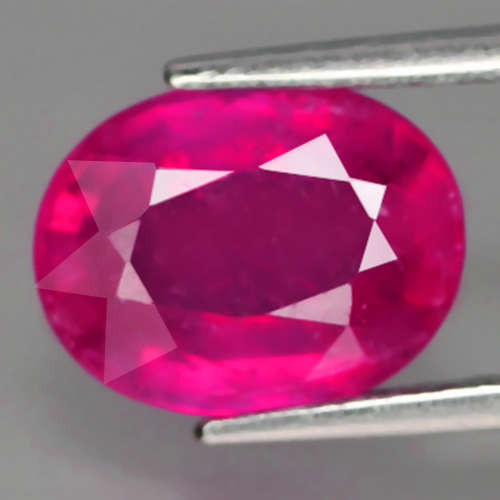 2.60Ct. Ruby Oval Facet Red Sparkling & Good Color! Heated Natural