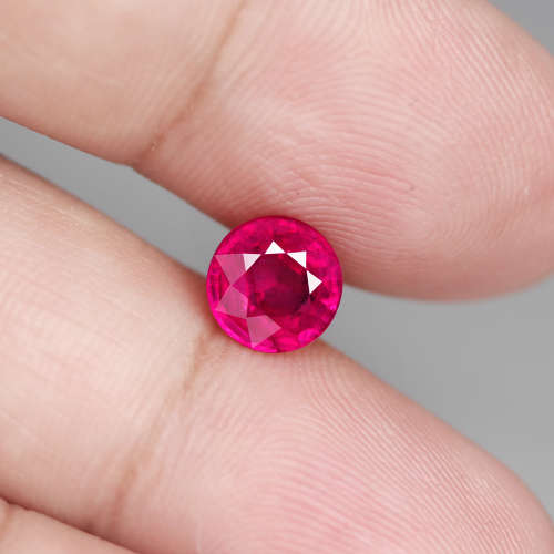 1.66Ct. Ruby  Round Facet Red Sparkling & Good Color! Madagascar