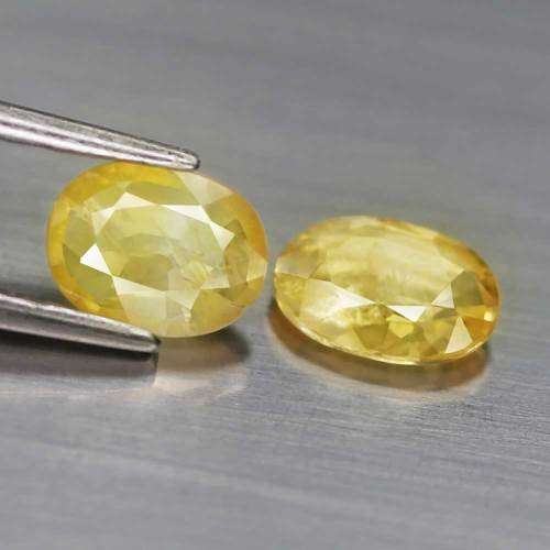 1.18Ct. Oval Yellow Sapphire Australia **Pair** Natural