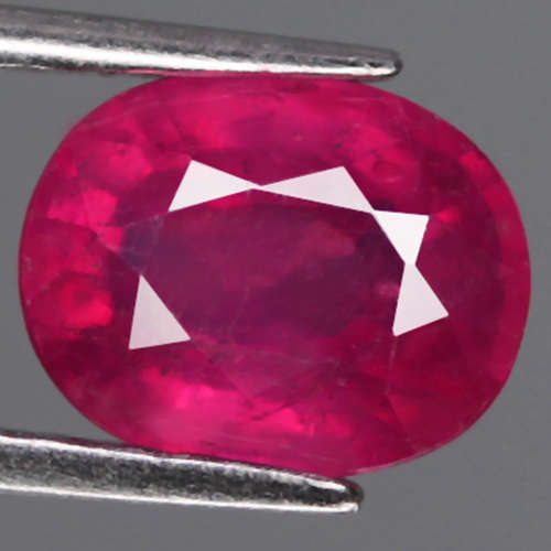 3.05Ct. Ruby  Oval Facet Red Sparkling & Good Color!