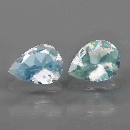 1.70Ct.  Aquamarine Pear Sky Blue**PAIR**Shinning Untreated Natural