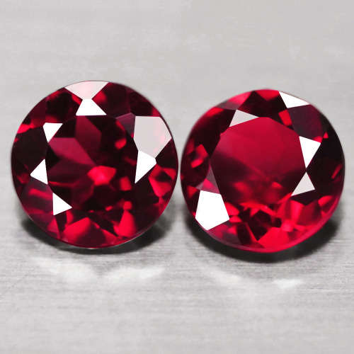 1.25Ct.  Cherry Red Spessartine Garnet MATCHED Untreated Natural Round Namibia