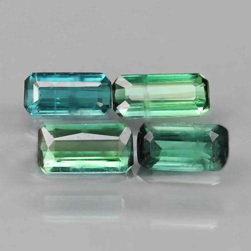 2.84Ct.  Tourmaline Emerald Cut Green & Blue Untreated Natural Nigeria