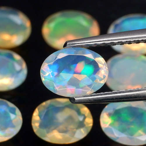 Opal Oval 7x5mmYellow & Rainbow Colour.Hardy STRONG Natural  Sparkling.