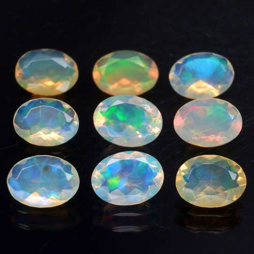 Opal Oval 7x5mmYellow & Rainbow Colour.Hardy STRONG Natural  Sparkling.