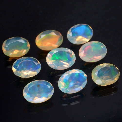 Opal Oval 7x5mmYellow & Rainbow Colour.Hardy STRONG Natural  Sparkling.