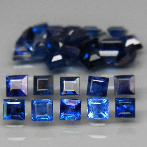 Blue Sapphire Square 2.2 to 2.5 mm Natural  Madagascar
