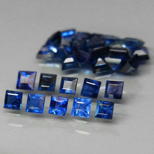 Blue Sapphire Square 2.2 to 2.5 mm Natural  Madagascar