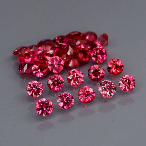 **Hot**Pink Sapphire 0.071Ct Round Diamond Cut 1Pcs.2.4mm.Beautiful Color!