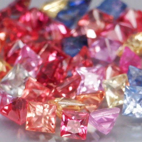 Sapphire Princess Cut 2.1-2.4mm.Fancy Color Sapphire