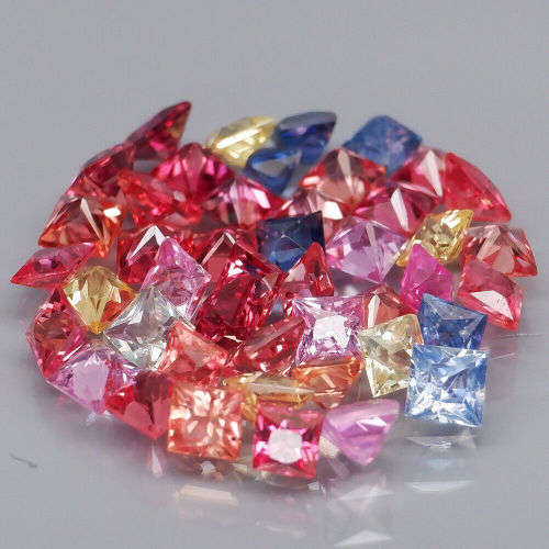 Sapphire Princess Cut 2.1-2.4mm.Fancy Color Sapphire
