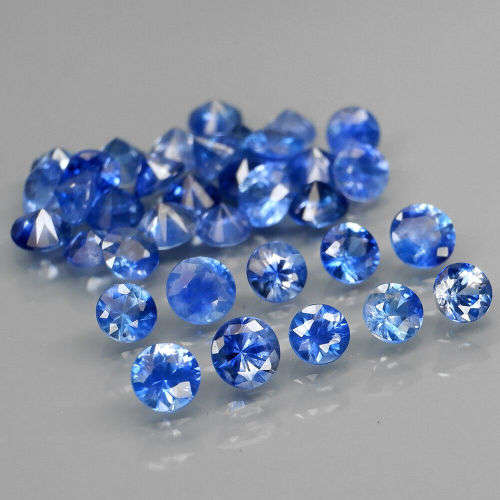 Cornflower Blue Sapphire Round Diamond Cut 2.5-3mm Ceylon 1Pcs/0.10Ct.