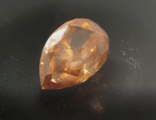 0.32 cts. CERTIFIED Pear Cut SI1 Vivid Brown Orange Loose Natural Diamond