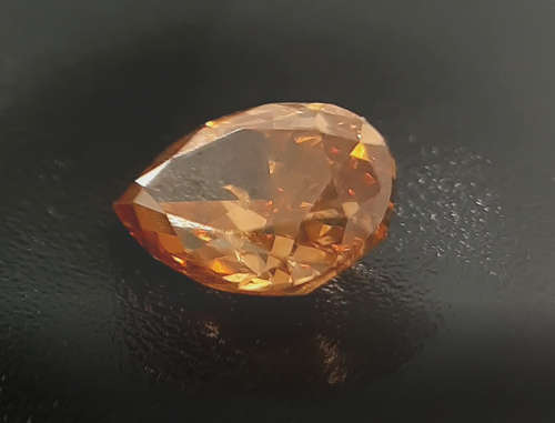 0.32 cts. CERTIFIED Pear Cut SI1 Vivid Brown Orange Loose Natural Diamond