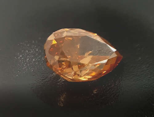 0.32 cts. CERTIFIED Pear Cut SI1 Vivid Brown Orange Loose Natural Diamond