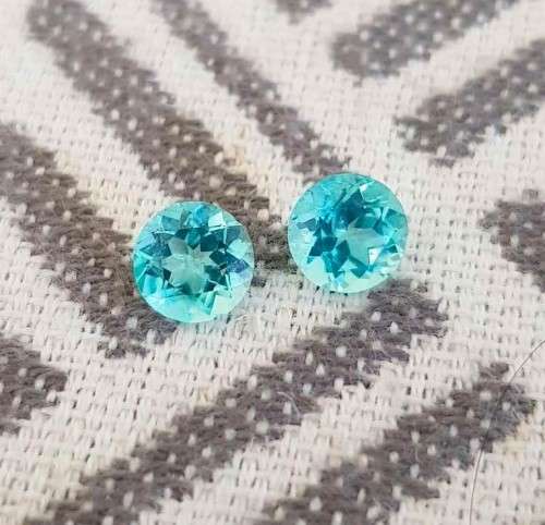 Apatite 2.60Cts Round Cut 2pcs 7.00mm Natural Loose Gemstone