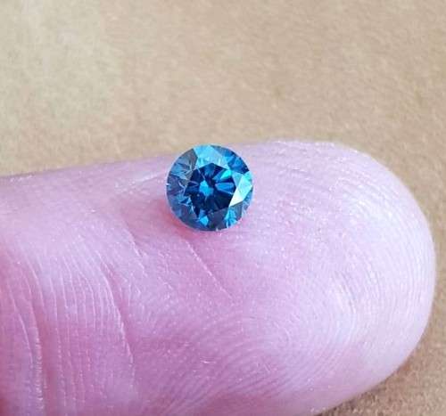 0.4570Cts  **CERTIFIED** EGL ROUND DIAMOND  SPARKLING BLUE NATURAL