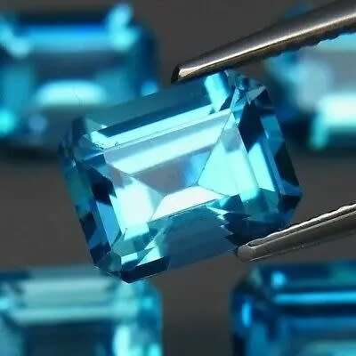 Swiss Blue Topaz Brazil 1.40Ct. Emerald Cut .Ravishing Color!