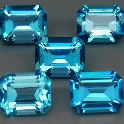 Swiss Blue Topaz Brazil 1.40Ct. Emerald Cut .Ravishing Color!