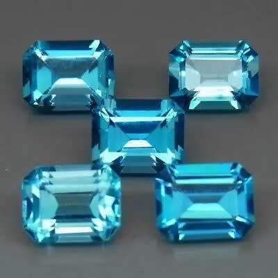 Swiss Blue Topaz Brazil 1.40Ct. Emerald Cut .Ravishing Color!