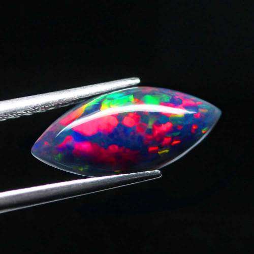 1.84Ct.Opal Marquise Cabochon Multi Colors  Glittering Rainbow 3D! Welo Natural