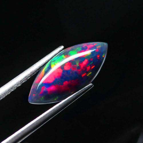 1.84Ct.Opal Marquise Cabochon Multi Colors  Glittering Rainbow 3D! Welo Natural
