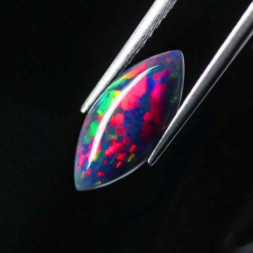 1.84Ct.Opal Marquise Cabochon Multi Colors  Glittering Rainbow 3D! Welo Natural