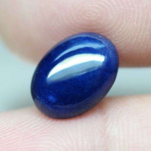 6.03Ct. Sapphire Oval Cabochon Cornflower Blue  Good! Sparkling! Madagascar