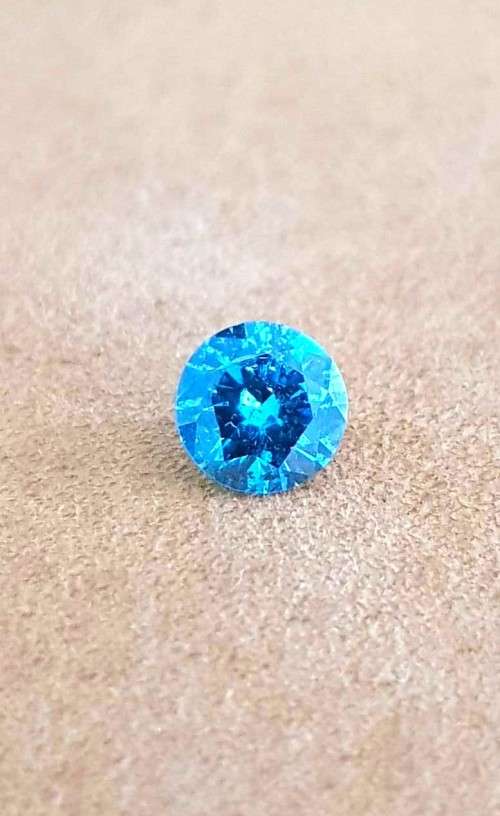 *CERTIFIED* Diamond  0.43Cts  Round Vivid Blue Loose Natural Diamond